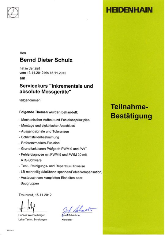 MB Messtechnik Zertifikat